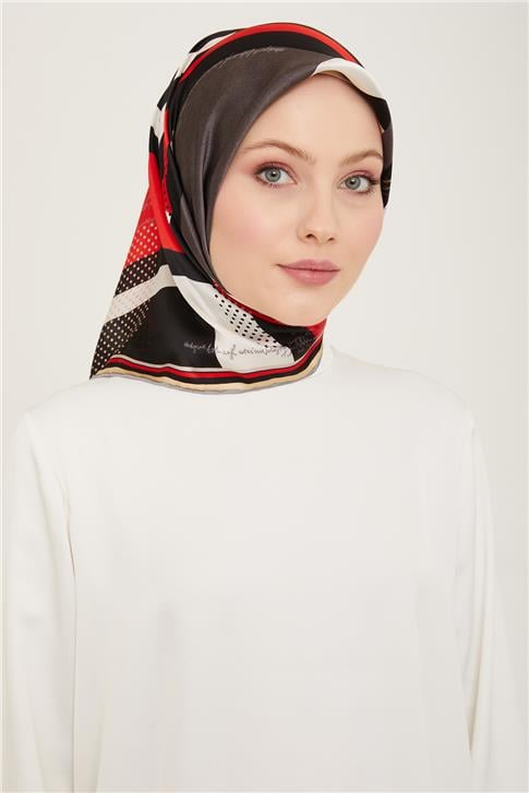 Armine Geometrik Desenli Twill İpek Eşarp 24Ya9138 2 35