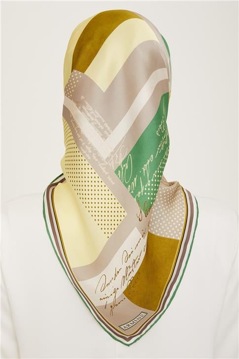 Armine Geometrik Desenli Twill İpek Eşarp 24Ya9138 2 06
