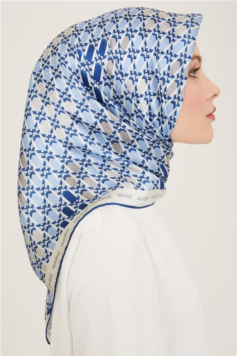 Armine Geometrik Desenli Twill İpek Eşarp 24Ya9144 37 81