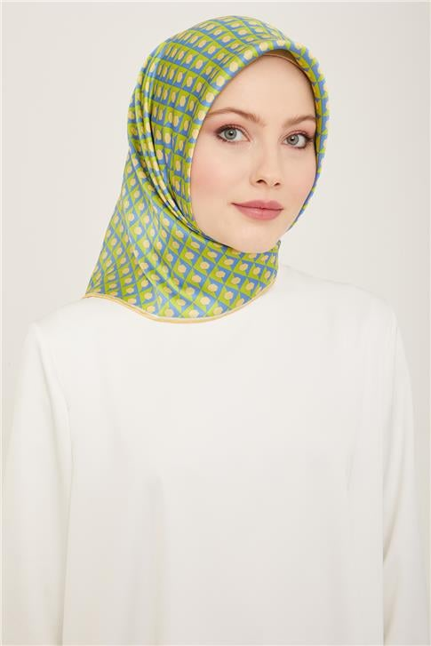 Armine Geometrik Desenli Twill İpek Eşarp 24Ya9109 53 51