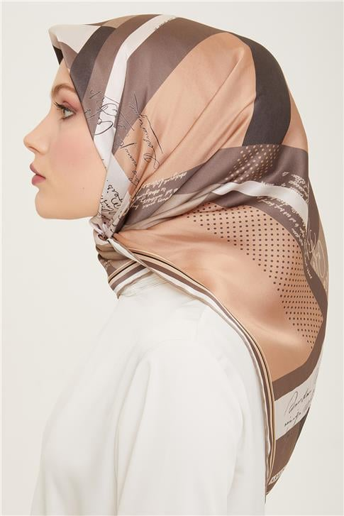Armine Geometrik Desenli Twill İpek Eşarp 24Ya9138 2 09