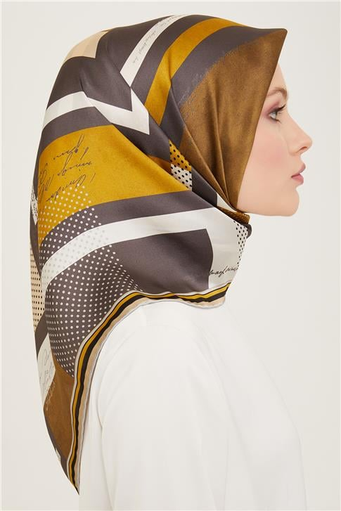 Armine Geometrik Desenli Twill İpek Eşarp 24Ya9138 2 34