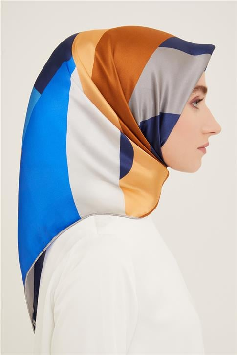 Armine Geometrik Desenli Twill İpek Eşarp 24Ya9148 31 59