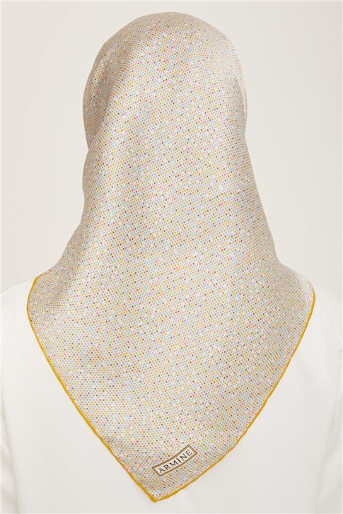 Armine Geometrik Desenli Twill İpek Eşarp 24Ya9113 35 52