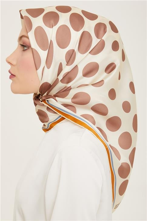 Armine Geometrik Desenli Twill İpek Eşarp 24Ya9156 86 54