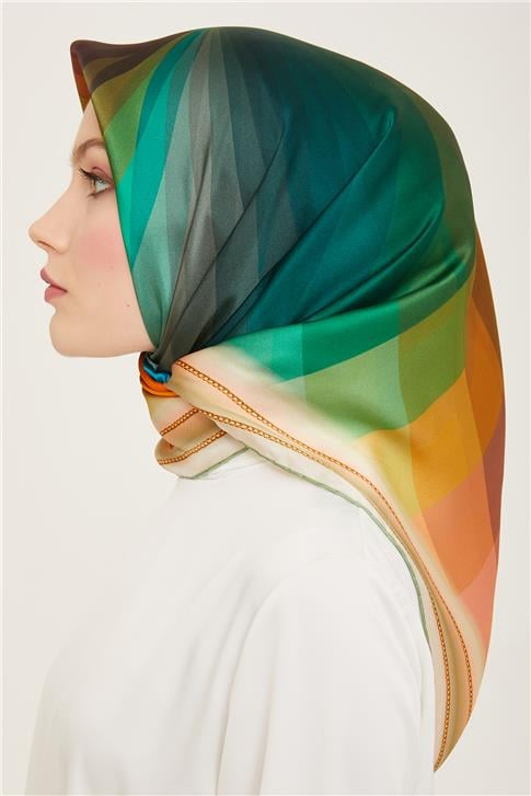 Armine Geometrik Desenli Twill İpek Eşarp 24Ya9113 33