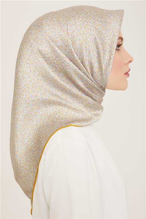 Armine Geometrik Desenli Twill İpek Eşarp 24Ya9113 35 52