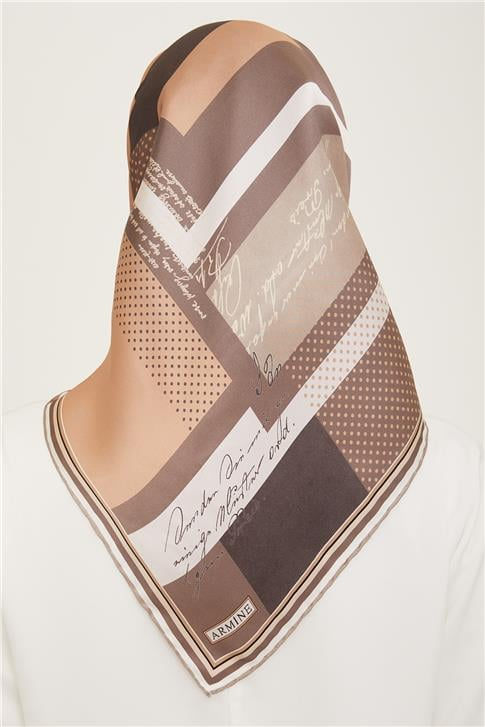 Armine Geometrik Desenli Twill İpek Eşarp 24Ya9138 2 09