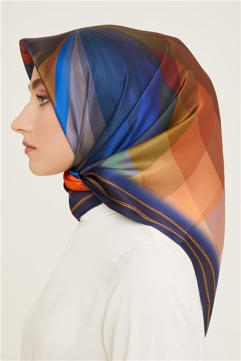 Armine Geometrik Desenli Twill İpek Eşarp 24Ya9113 80