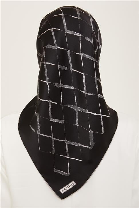 Armine Geometrik Desenli Twill İpek Eşarp 24Ya9162 33