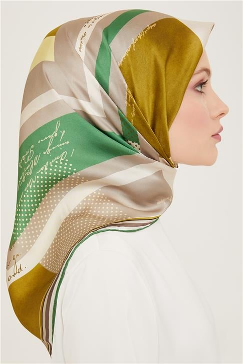 Armine Geometrik Desenli Twill İpek Eşarp 24Ya9138 2 06