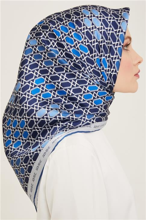 Armine Geometrik Desenli Twill İpek Eşarp 24Ya9144 37 35