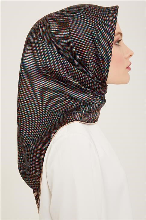 Armine Geometrik Desenli Twill İpek Eşarp 24Ya9113 35 05
