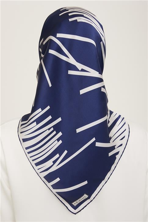Armine Geometrik Desenli Twill İpek Eşarp 24Ya9157 52