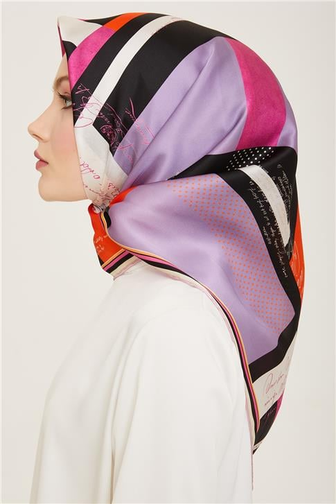 Armine Geometrik Desenli Twill İpek Eşarp 24Ya9138 2 36