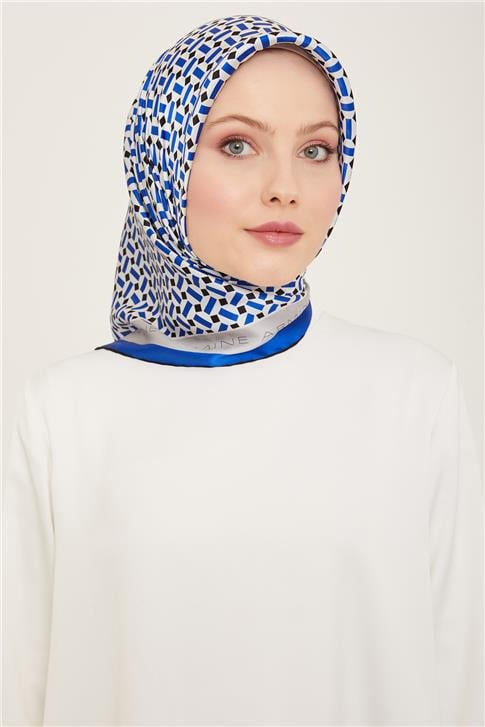 Armine Geometrik Desenli Twill İpek Eşarp 24Ya9151 4 38