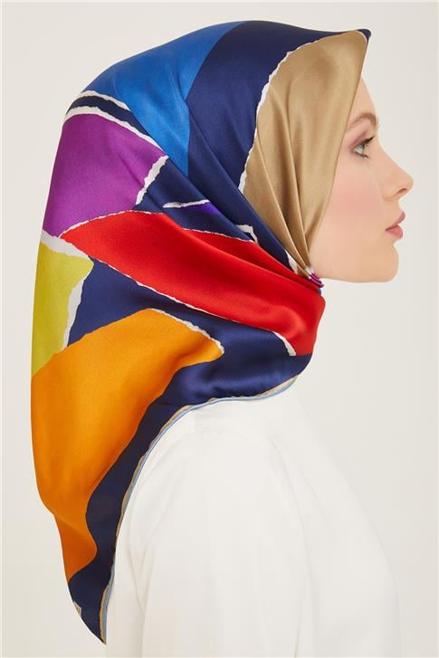 Armine Geometrik Desenli Twill İpek Eşarp 24Ya9125 83 80