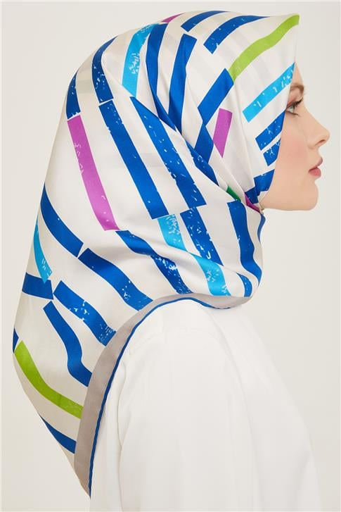 Armine Geometrik Desenli Twill İpek Eşarp 24Ya9101 2 02