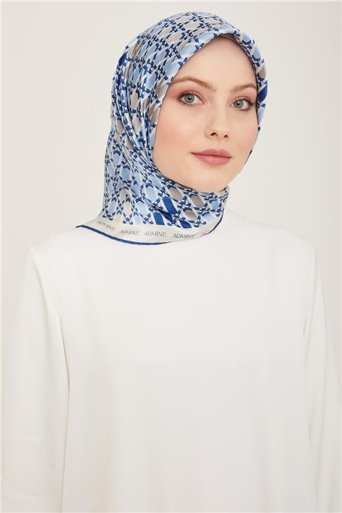 Armine Geometrik Desenli Twill İpek Eşarp 24Ya9144 37 81