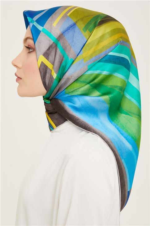 Armine Geometrik Desenli Twill İpek Eşarp 24Ya9147 36 53