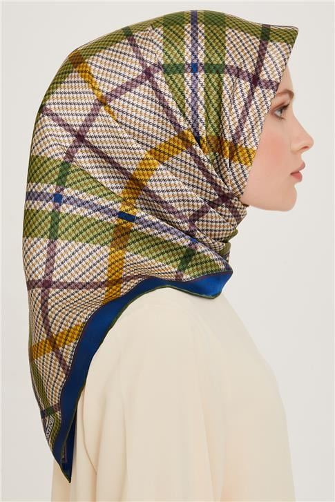 Armine Geometrik Desenli Twill Saf İpek Eşarp 9247D 81