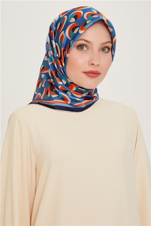 Armine Geometrik Desenli Twill Saf İpek Eşarp 9219D 39