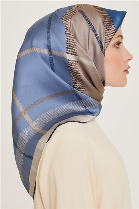 Armine Geometrik Desenli Twill Saf İpek Eşarp 9206D 06