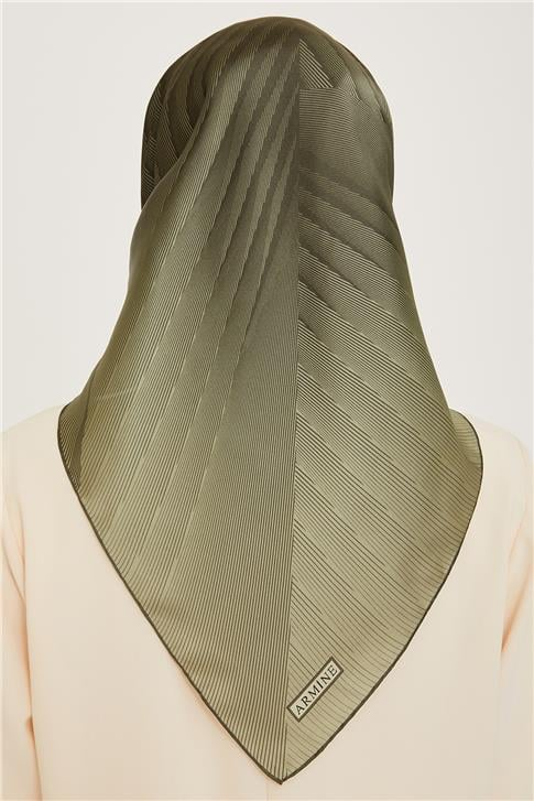 Armine Geometrik Desenli Twill Saf İpek Eşarp 9237D 51