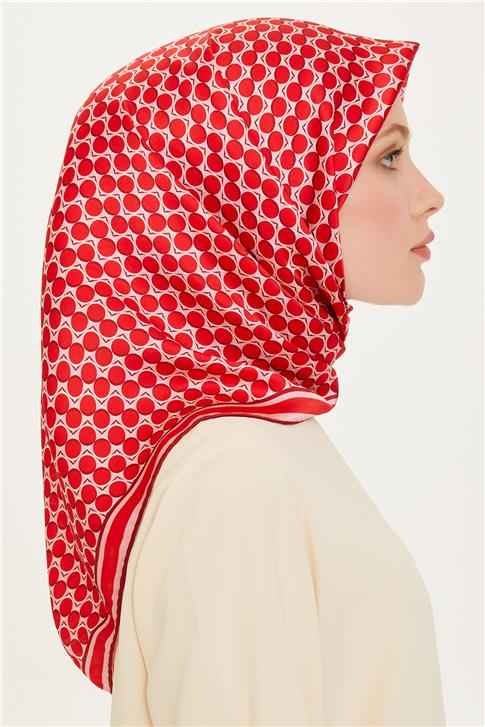 Armine Geometrik Desenli Twill Saf İpek Eşarp 9226D 52