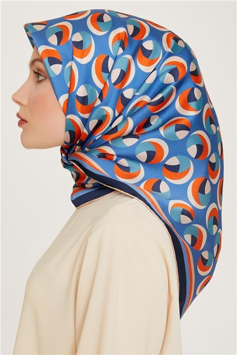 Armine Geometrik Desenli Twill Saf İpek Eşarp 9219D 39