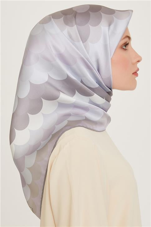 Armine Geometrik Desenli Twill Saf İpek Eşarp 9212D 81 57