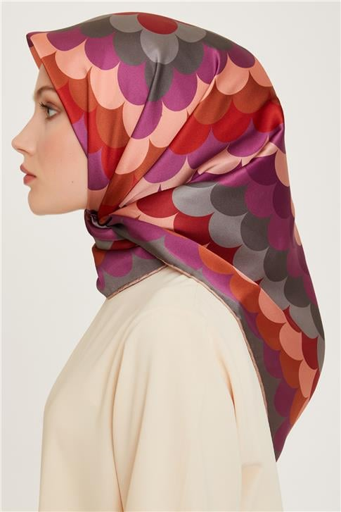 Armine Geometrik Desenli Twill Saf İpek Eşarp 9212D 81 01