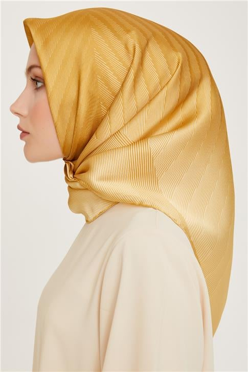 Armine Geometrik Desenli Twill Saf İpek Eşarp 9237D 33