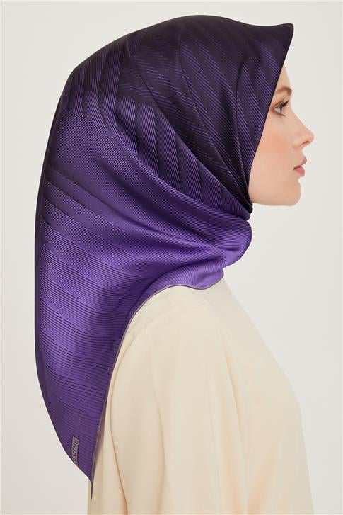 Armine Geometrik Desenli Twill Saf İpek Eşarp 9237D 36