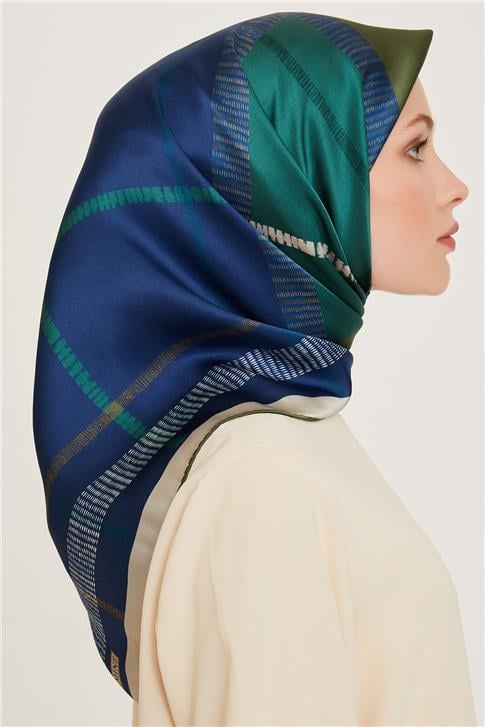 Armine Geometrik Desenli Twill Saf İpek Eşarp 9206D 55