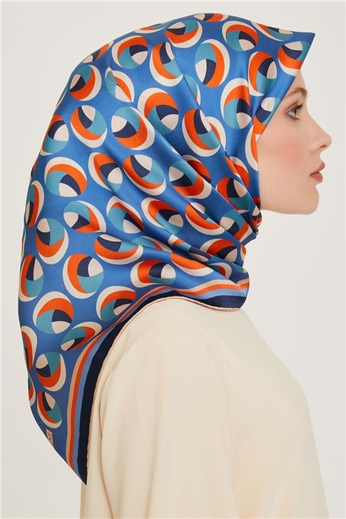 Armine Geometrik Desenli Twill Saf İpek Eşarp 9219D 39