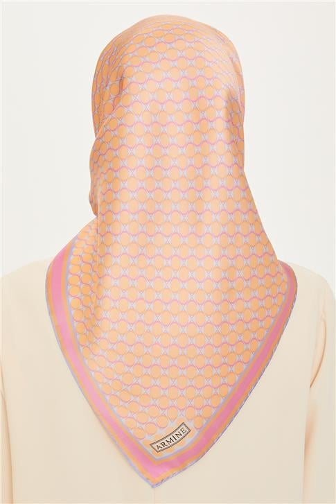Armine Geometrik Desenli Twill Saf İpek Eşarp 9226D 56