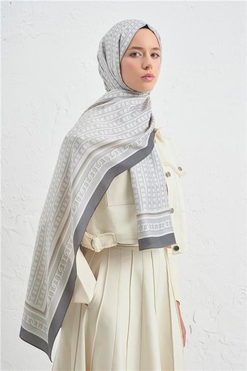 Armine İpek Tensel Monogram Şal 01