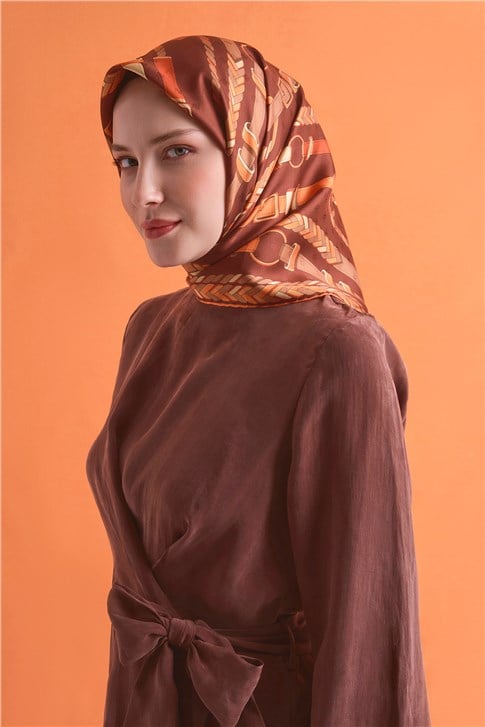 Armine Jakarlı İpek Eşarp 9607D 02