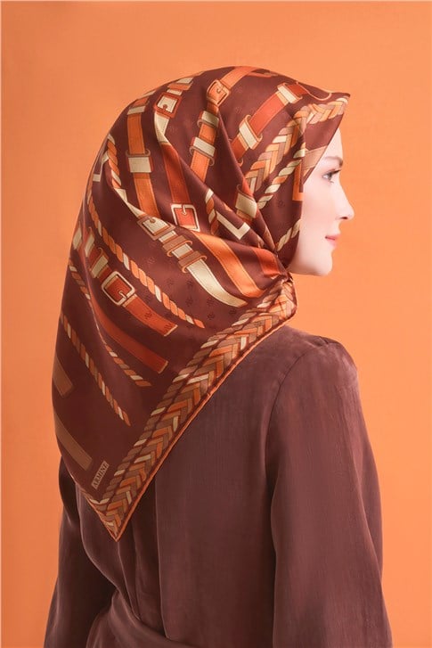 Armine Jakarlı İpek Eşarp 9607D 02