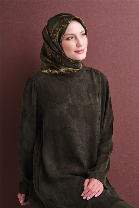 Armine Jakarlı İpek Eşarp 9607D 04
