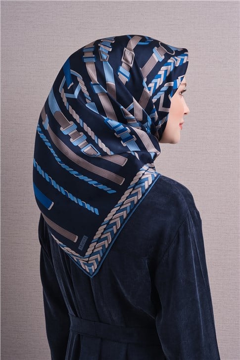 Armine Jakarlı İpek Eşarp 9607D 10