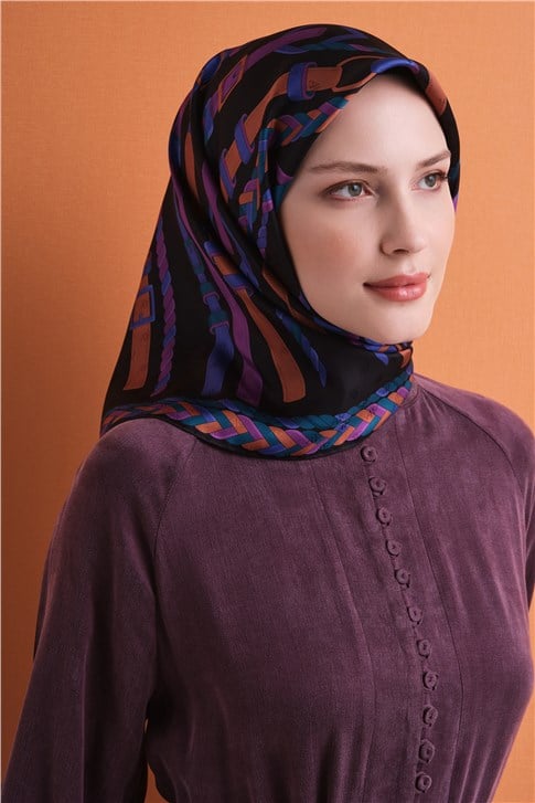Armine Jakarlı İpek Eşarp 9607D 53