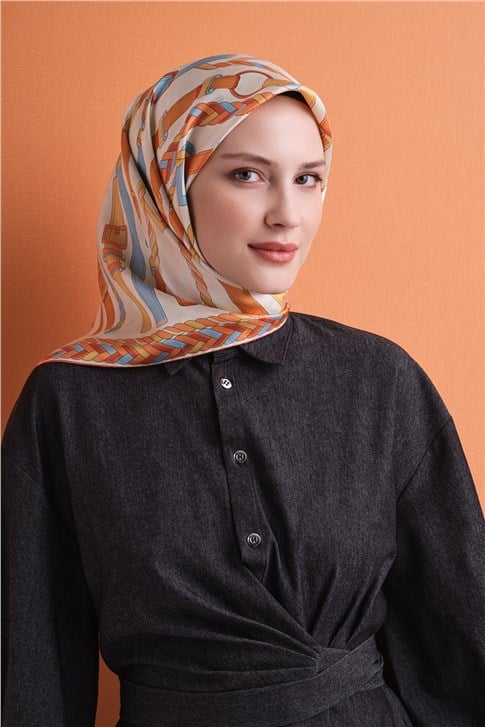 Armine Jakarlı İpek Eşarp 9607D 80