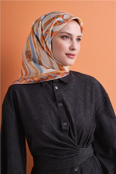 Armine Jakarlı İpek Eşarp 9607D 80
