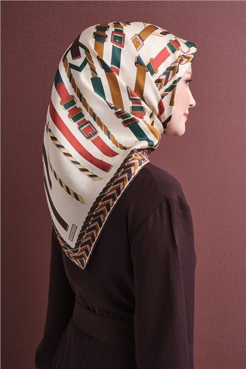 Armine Jakarlı İpek Eşarp 9607D 83
