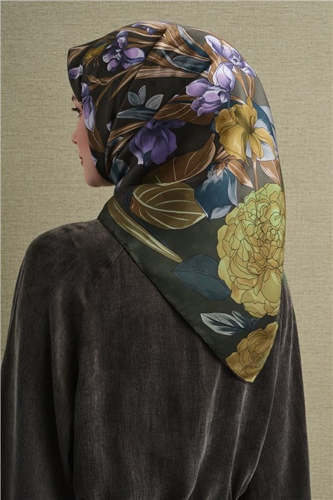 Armine Jakarlı İpek Eşarp 9608D 11
