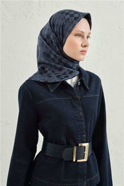 Armine Jakarlı İpek Pamuk Dama Eşarp 26 02