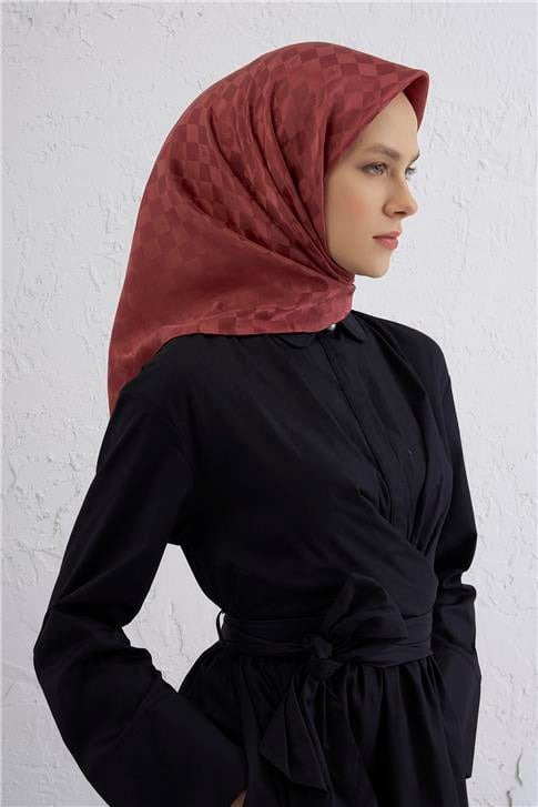 Armine Jakarlı İpek Pamuk Dama Eşarp 26 32