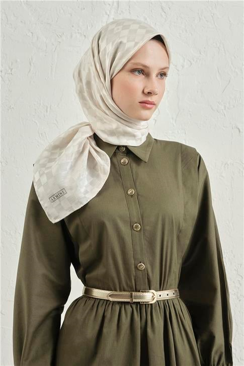 Armine Jakarlı İpek Pamuk Dama Eşarp 26 17